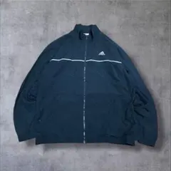 【adidas】アディダス古着ナイロンジャケットブラック黒3XOビッグシルエット