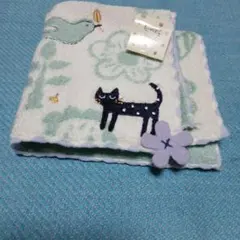 花と動物刺繍タオルハンカチ