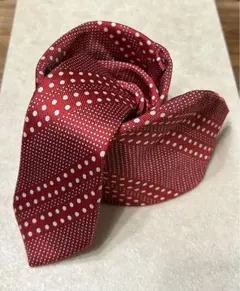 dunhill ダンヒル　ネクタイ　レッド　メンズ　ドット柄