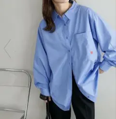 DISCOAT ライトブルー 長袖シャツ ポケット付き