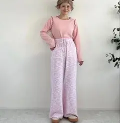 しまむら　ayano メランジパンツ　L ピンク