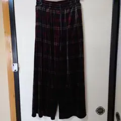 as know as＊ チェック柄 ベロアワイドパンツ