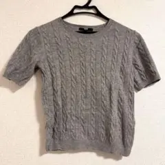 UNIQLO ケーブルニット 半袖 グレー