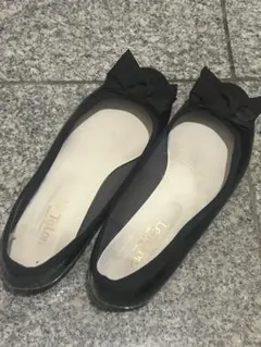 【LE TALON 】25cm ポインテッドトゥ フラットシューズ 黒