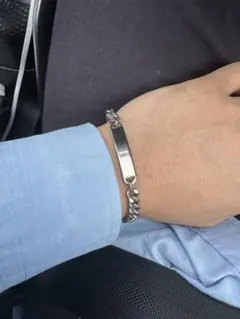 used シルバー　ID ブレスレット