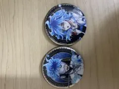 青い髪のキャラクター バッジ 2個セット