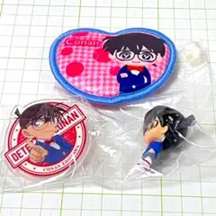 江戸川コナン クリップ＆ふわふわバッジ＆ならぶんです。　3点セット