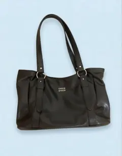 CHICO 美品　プレートロゴデザイントートバッグ ブラック