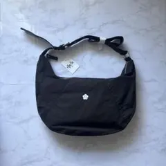 MARY QUANT ワンポイント刺繍 ナイロン ショルダーバッグ　ブラック