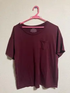 【断捨離】引退セールめちゃ安い【56】 バーガンディ 半袖Tシャツ Fサイズ
