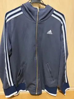 adidas アディダス ジップアップパーカー ネイビー