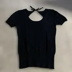 LA TENDA バックオープン コットンニット　ブラック 38