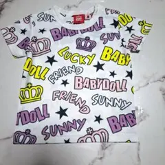 【BABYDOLL】ベビードール 総柄 Tシャツ 　王冠 ロゴ　90サイズ