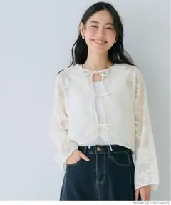 週末限定値下げ! coca フロッキーレースリボンカーディガンのサムネイル