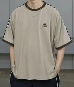 Kappa 別注 ロゴ刺繍 サイドラインラグランリンガー半袖Tシャツ　Mサイズ