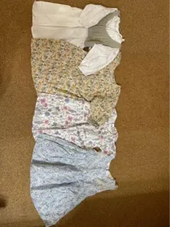 ワンピース4点セット（花柄・白）