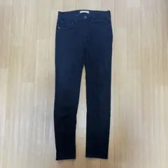 ワンダーシェイプカラースキニーパンツ W28 ブラック スキニーデニム