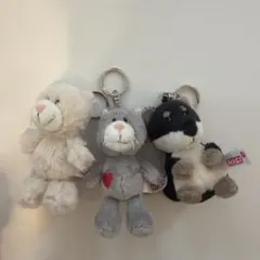 NICI ぬいぐるみ キーホルダー 猫と犬3匹のサムネイル