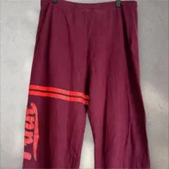 ピンク スウェットパンツ リブ ロゴ M 赤紫 綿 ルームウェア 普段着
