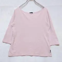 コムサイズム 七分袖 カットソー ピンク （L） シンプル トップス