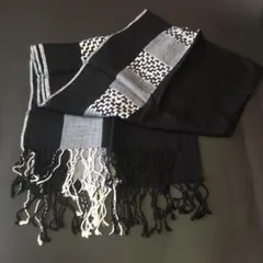 大判 ショール ストール 白黒 デザインカラー 肩掛け 羽織 マフラー
