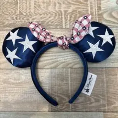 即日　匿名発送　ディズニー 海外限定 カチューシャ ミニー 星柄 リボン