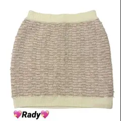 Rady レディー ツイードニットセットアップ スカートのみ ピンク Fのサムネイル