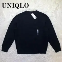 未使用 UNIQLO ウォッシャブル ミラノリブ クルーネックセーター ネイビー