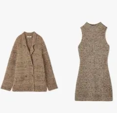 snidel ミニニットワンピース　ニットジャケット セット