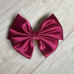 髪飾り　レトロ　和装　リボン　深ワインレッド