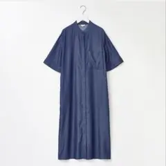 【美品】PLST プラステ　ライトデニムシャツワンピース　半袖　ブルー　Sサイズ