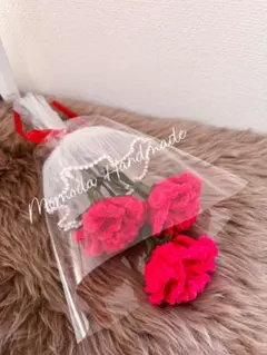 モールフラワー　赤いカーネーションブーケ　母の日　枯れない花