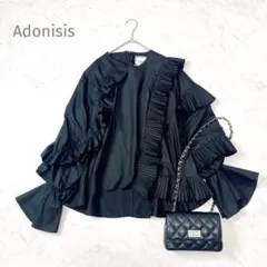 新品✨タグ付き　Adonisis アドニシス　フリル　ブラウス　黒　定価2.4万