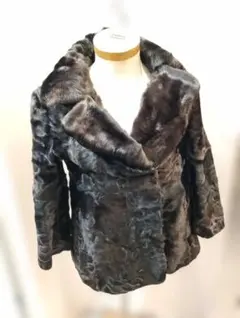 G1427 / アウターコート ダークブラウン ファーショートコート