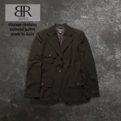 ヴィンテージ ユーズド 古着 テーラードジャケット 茶 モード デザイン