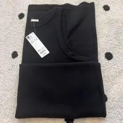 GU リブナローワンピース ノースリーブ ブラック XXL