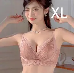 楽ブラ 楽盛り 脇高下着2916ピンクXLノンワイヤーブラショーツセット