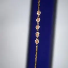ピンク珊瑚 ストーン装飾 ブレスレット