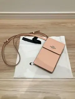 【極美品】COACH コーチ スマホショルダー クロスボディ ピンク　保存袋付き