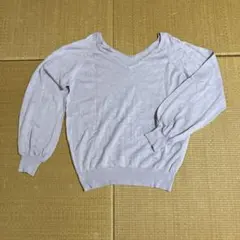 薄いパープルＶネックセーター Mサイズ