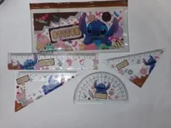 ディズニー✳️文具✳️算数✳️スティッチ✳️定規セット三角定規　分度器
