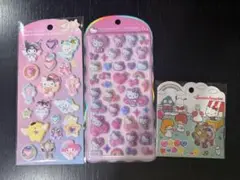 サンリオ　コットンパフィ　ジュエルマシュマロステッカーズ　おはじきフレークシール