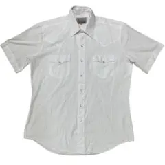 古着/L 半袖 ウエスタンシャツ 白無地