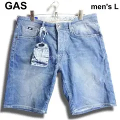 美品★GAS　ショートパンツ　W87cm　ハイストレッチ　スウェットデニム　明青のサムネイル