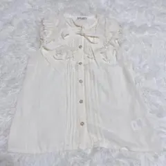 axes femme★【M】フリルノースリーブ　パールボタン　ブラウス♡