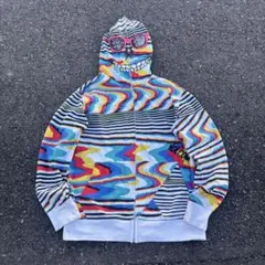 00s VOLCOM フルジップ パーカー レインボー ボーダー y2k サイケ