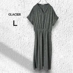 グラシア【L】ロングワンピース 小花柄 半袖