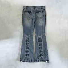 TORNADO MART lace up flare denim Y2K