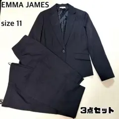 EMMA JAMES スーツ 3点セット サイズ11 ブラック ストライプ L
