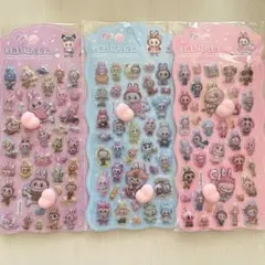 ラブブ3枚セット♡おしりぷにぷにシール♡マシュマロシール♡